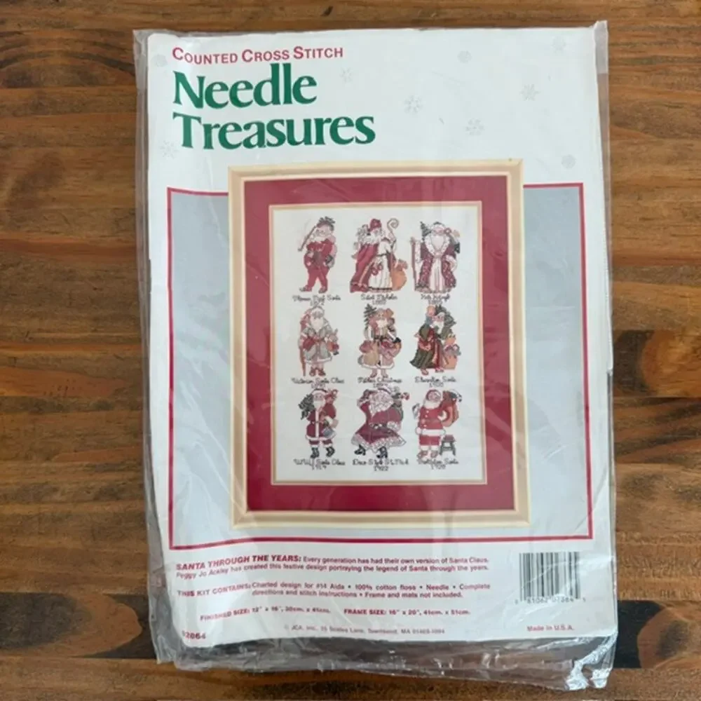 Needle Treasures Santa Through the Years Counted Cross Stitch Kit 12x16